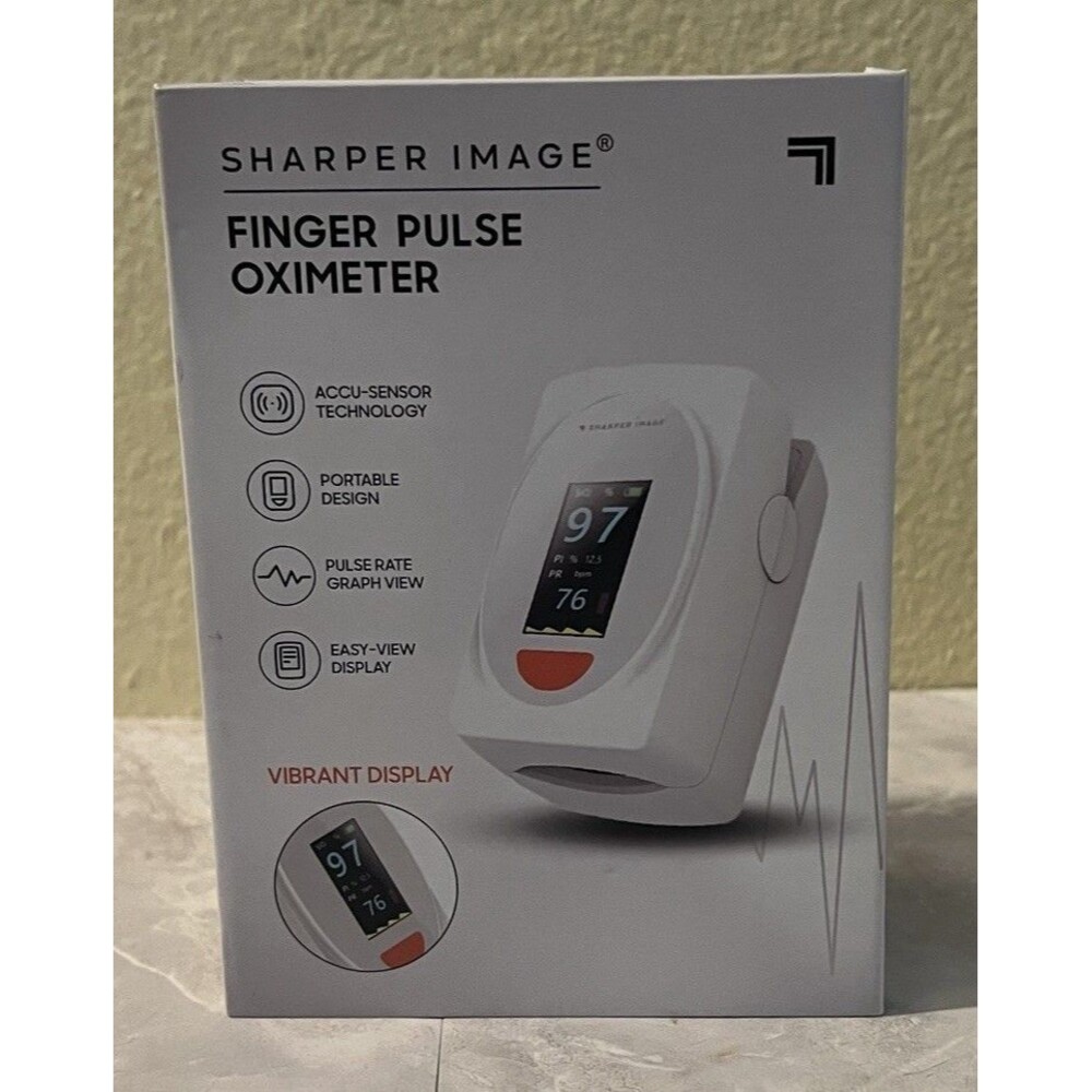 Sharper Image Finger Pulse Oximeter Accurate Health Monitoring Portable Design
